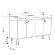 Madia Dea 4 ante bianco e light mocha 140x36x80 h