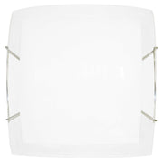 Plafoniera con ganci in filo di acciaio e vetro lastra bianco - 1xE27