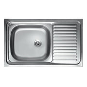 Lavello cucina vasca con gocciolatoio dx acciaio da appoggio 50x90 cm (N118DX) EFFEZ