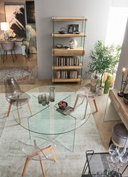 Sedia design policarbonato Easy fume' piedi in legno