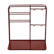 Portabottiglie da muro in metallo 2 posti rosso cm59x33xh62,5