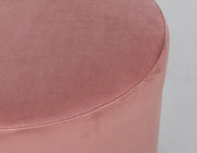 Pouf in velluto Rosa Antico LUCILLA diametro 35x h40 cm