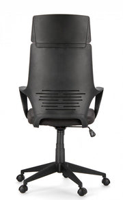 Poltrona da ufficio in tessuto Damon con schienale alto nero