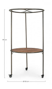 Espositore industriale con tetto e ruote D103X199h cm