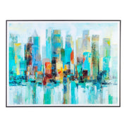 Quadro skyline city con cornice cm 120x90