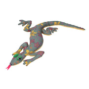 Pupazzo tessuto lucertola con fiori verde cm45x22h5