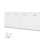 (2c) Mobile multiuso da soggiorno Bianco in legno nobilitato 180x80x45 cm