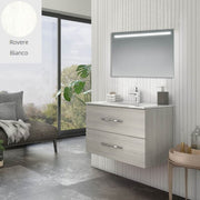 Mobile bagno sospeso Bracciano rovere bianco 81,5x46,5x53 H