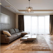 Lampadario a sospensione in metallo Nero e Corda 25x h55 cm EFFEZ