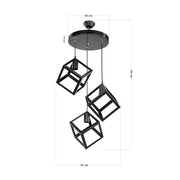 Lampada a sospensione  Agatha MDL3790 3 cubi nero EFFEZ