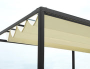 Gazebo pergola alluminio Milwaukee nero c/telo elettrico 3x3x2,5h m