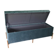 Rectangular sage green velvet bench cm115x40h45