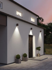 Lampada da parete in alluminio pressofuso con diffusori in vetro trasparente - 10W - 1310 lumen - Luce calda - IP65 alluminio