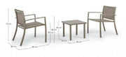 Set giardino da 3 salotto metallo tortora Auri