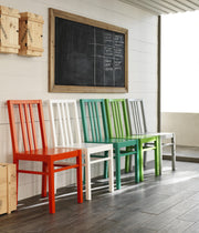 4x Sedia in legno laccato bianco 36.5 cm x 36.5 cm H. 86.5 cm