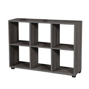 Libreria rettangolare divisorio sei cubi posti grigio 90x24x60