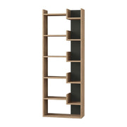 Libreria Oppa in Rovere e Antracite 5 Livelli, 11 Ripiani P 22 x L 69 x H 162.5 cm