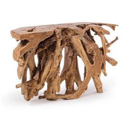 Consolle in legno di radice di Teak