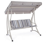 Dondolo in acciaio tre posti Avorio GRELY 190x120x h185 cm