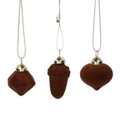 Glass sphere pack of 8 assorted shapes copper velvet cm17x11h4,5