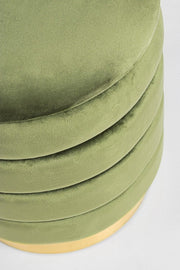 Set2 Pouf Contenitore Darina Olive in velluto