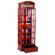 Mobile libreria rosso 6 piani + 1 cassetto cm 48x27h146
