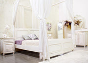 Comodino legno bianco 1 anta 1 cassetto Colette cm 50 x 40 x 65