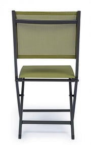 Sedia per esterno in alluminio Antracite Verde ELIN 47x57x h88 cm