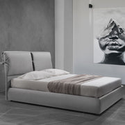 Letto matrimoniale contenitore Fiocco tessuto grigio