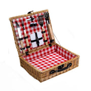 Pic-nic vimini campagna con accessori barbeque cm50x40h14