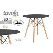 Tavolo tondo moderno urban industrial nero cm 80