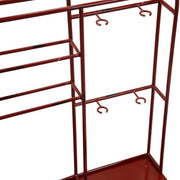 Portabottiglie da muro in metallo 2 posti rosso cm59x33xh62,5