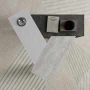 Tavolo da salotto Trio colore cemento bianco