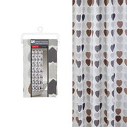 Tenda doccia a cuoricini in tessuto 240x200 con ganci e fascia.