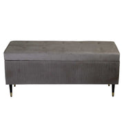 Rectangular beige velvet bench cm115x40h45