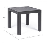 Tavolino antracite in alluminio stile industrial cm 50x50