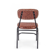 Sedia Debbie arancio scuro vintage in ecopelle