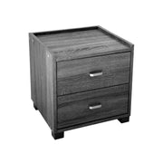 Comodino camera grigio in kit due cassetti cm 43x40x44h