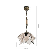 Lampada a sospensione Volga MDL3781 oro antichizzato e vetro fumè EFFEZ