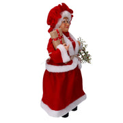 Babbo natale tessuto signora con ghirlanda rosso cmh45