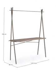 Tavolo espositore industrial rettangolare 98h cm