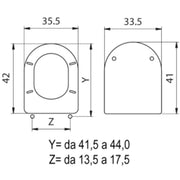 Copri water Adatto a Esedra con cerniere in metallo regolabili