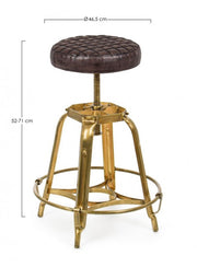 Sgabello in pelle vintage Mendez 71h cm