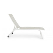 Lettino alto in alluminio bianco con ruote Cleopas