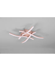 Plafoniera Moderna Design Hashtag Route Oro Rosa Led 4000k Trio Lighting