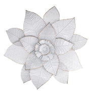 Quadro metallo fiore bianco decorazione a muro cm 46x6