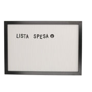 Lavagna cornice nera legno con lettere inseribili rettangolare cm33x47x2