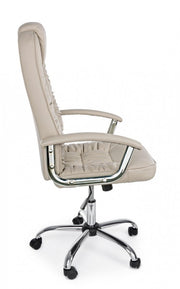 Poltrona da ufficio in ecopelle Dehli tortora