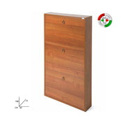 Scarpiera Slim Noce Antico in legno nobilitato 3 ribalte cm 108x65x15