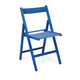 Sedia pieghevole in faggio di alta qualita colore blu 43x48xh.79 cm